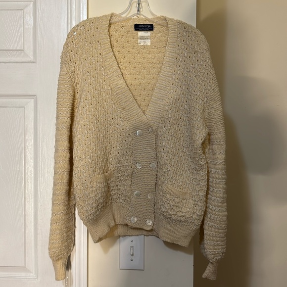 Vintage Burberryhand knit men’s cardigan